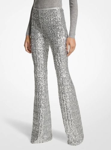 MK Pantalon évasé en tulle extensible à sequins - Michael Kors - MICHAEL KORS COLLECTION - Modalova
