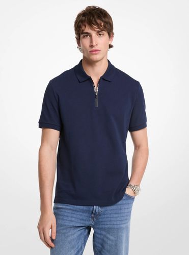 MK Polo en coton zippé - Michael Kors - Michael Kors Outlet - Modalova