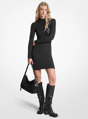 MK Robe côtelée à col cheminée en laine extensible - Michael Kors - MICHAEL Michael Kors - Modalova