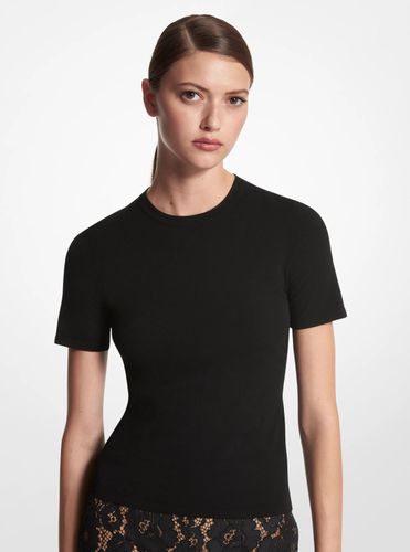MK Pull à manches courtes en viscose extensible - Michael Kors - MICHAEL KORS COLLECTION - Modalova