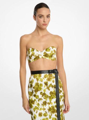 MK Haut bandeau en satin duchesse chiné à fleurs - Michael Kors - MICHAEL KORS COLLECTION - Modalova