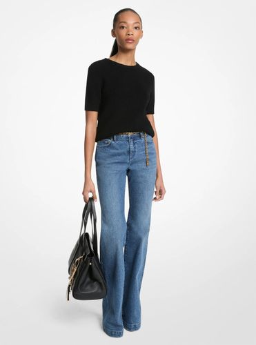 MK Jean évasé à ceinture en coton extensible - Michael Kors - MICHAEL Michael Kors - Modalova