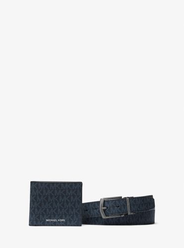 MK Coffret cadeau portefeuille compact et ceinture à logo Signature - Michael Kors - Michael Kors Outlet - Modalova