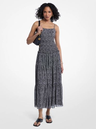 MK Robe smockée en georgette à imprimé abstrait - Michael Kors - MICHAEL Michael Kors - Modalova