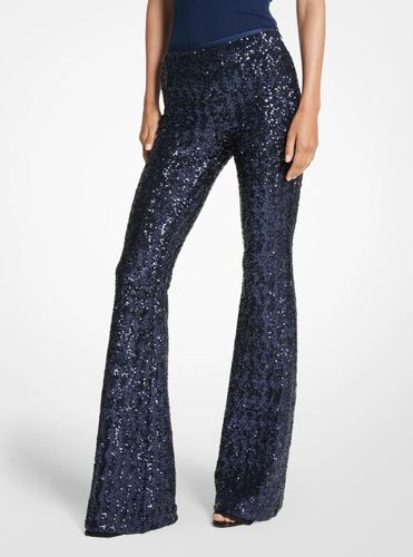 MK Pantalon évasé en tulle extensible à sequins - Michael Kors - MICHAEL KORS COLLECTION - Modalova