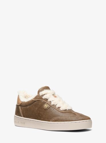MK Basket Scotty en cuir vieilli et sherpa - Michael Kors - MICHAEL Michael Kors - Modalova