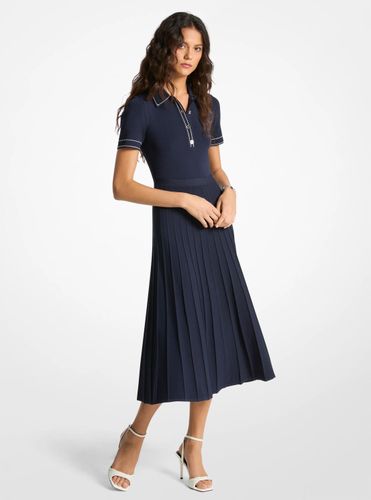 MK Robe polo mi-longue en tricot extensible - Michael Kors - MICHAEL Michael Kors - Modalova