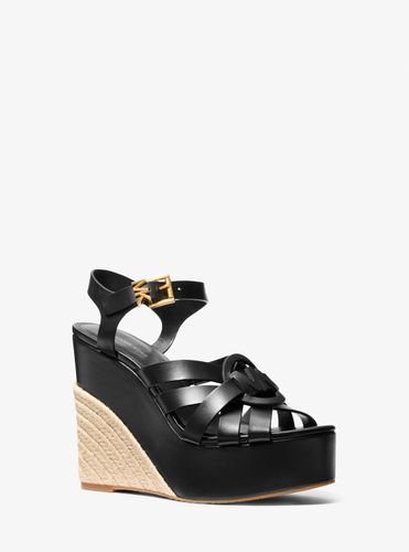 MK Sandale Erika en cuir à semelle compensée - Michael Kors - MICHAEL Michael Kors - Modalova