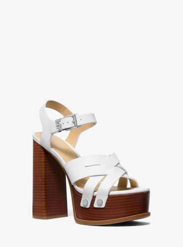 MK Sandale Nora en cuir à semelle compensée - Michael Kors - MICHAEL Michael Kors - Modalova