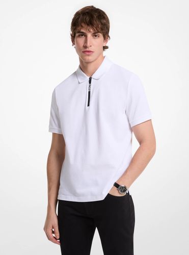 MK Polo en coton zippé - Michael Kors - Michael Kors Outlet - Modalova