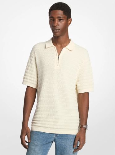 MK Polo en coton texturé zippé - Michael Kors - Michael Kors Mens - Modalova