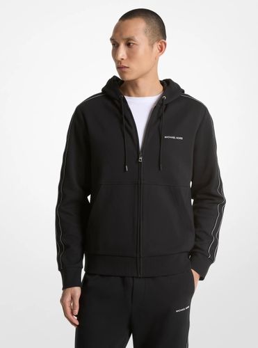 MK Pull à capuche en mélange de coton avec bande à logos et fermeture zippée - Michael Kors - Michael Kors Mens - Modalova