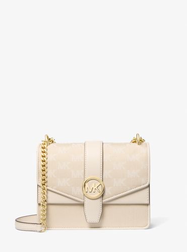 MK Petit sac à bandoulière Greenwich en denim jacquard à logo - Michael Kors - Michael Kors Outlet - Modalova