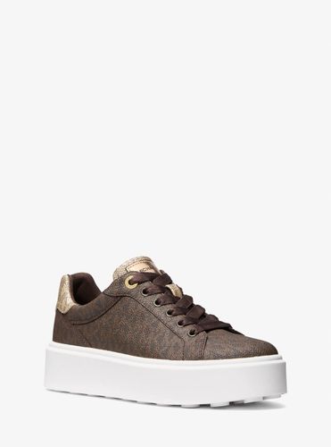 MK Basket Romey bicolore à semelle compensée et à logo Signature métallisé - Michael Kors - Michael Kors Outlet - Modalova