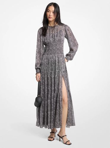 MK Robe maxi smockée en crêpe georgette à imprimé - Michael Kors - MICHAEL Michael Kors - Modalova