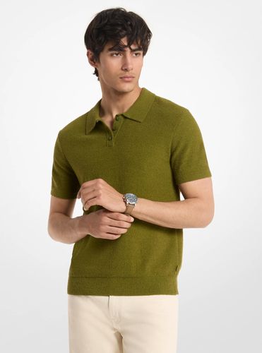 MK Polo-pull à manches courtes en coton mélangé bouclé - Michael Kors - Michael Kors Mens - Modalova
