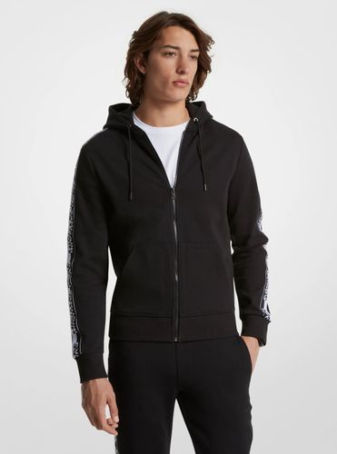 MK Pull à capuche en mélange de coton avec bande à logos et fermeture zippée - Michael Kors - Michael Kors Outlet - Modalova