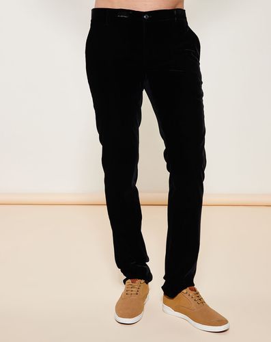 Pantalon coupe slim en velours noir - Giorgio Armani - Modalova