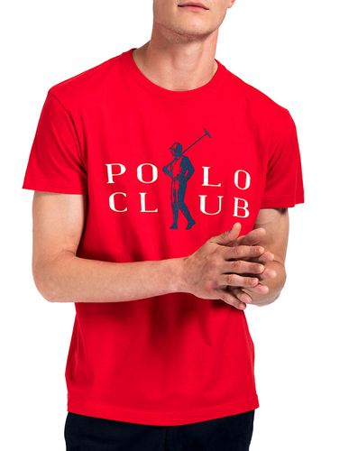 T-shirt Custom Fit Go Title rouge - Polo Club Captain Horse Academy - Modalova
