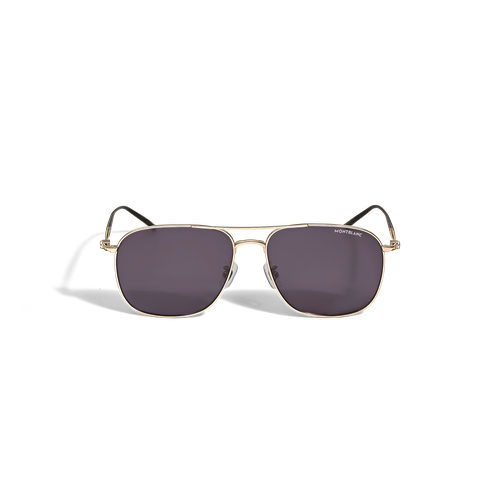 Lunettes de Soleil Carrées avec Monture en Titane Doré - Titane - MB135563 - Solaires - MONTBLANC - Modalova