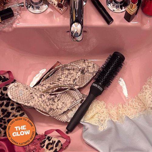 The Glow Blowout Ceramic Round Brush Black brosse ronde cheveux S 1 pcs - Olivia Garden Club - Modalova