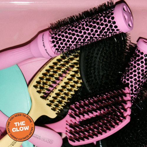 The Glow Blowout Ceramic Round Brush Pink brosse ronde cheveux S 1 pcs - Olivia Garden Club - Modalova