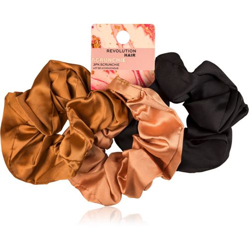 Satin Scrunchie élastiques à cheveux teinte Black/Blush/Nude 3 pcs - Revolution Haircare - Modalova