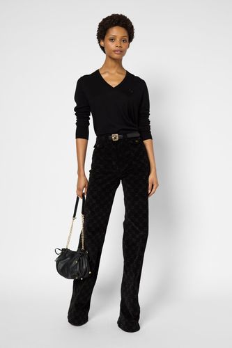 Jean flare en velours - ANNA - Noir - Gerard Darel - Modalova