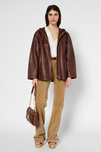Veste en cuir à capuche - BAYLIE - Gerard Darel - Modalova
