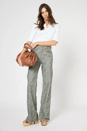 Jean flare en velours à fleurs – LIANNA - Gerard Darel - Modalova
