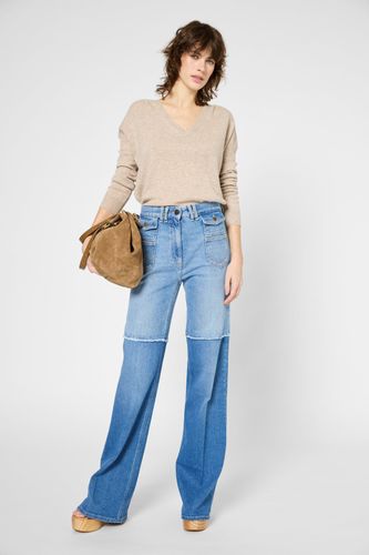 Jean flare bicolore à franges - ANNA - Gerard Darel - Modalova