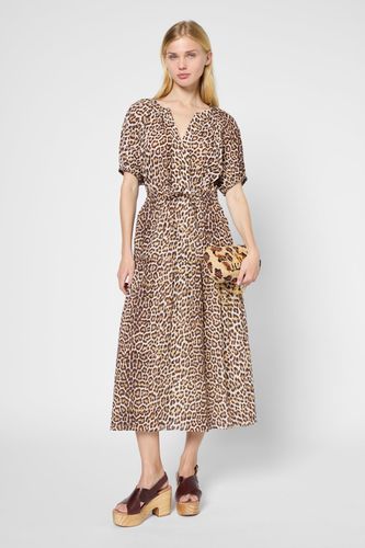 Robe longue en coton léopard - PERLE - Gerard Darel - Modalova