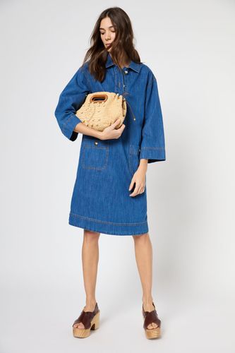 Robe droite en denim à boutons dorés - PENELOPE - Gerard Darel - Modalova