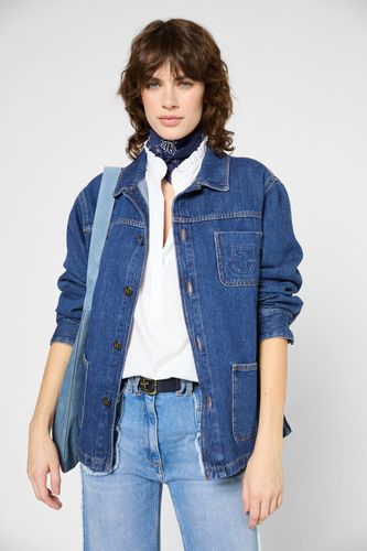 Veste droite en denim à boutons dorés - RITZA - Gerard Darel - Modalova