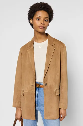 Blazer en cuir velours - ROMANE - Gerard Darel - Modalova