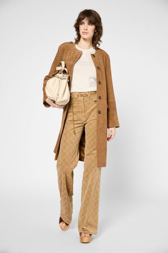 Veste longue en cuir velours - ROSITA - Gerard Darel - Modalova