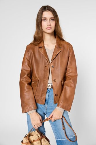 Veste en cuir vieilli - ROSEL - Gerard Darel - Modalova