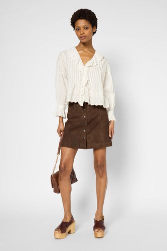 Jupe courte en chèvre velours - ROXANNA - Gerard Darel - Modalova