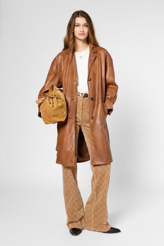 Veste longue en cuir vieilli - ROSABELLE - Gerard Darel - Modalova