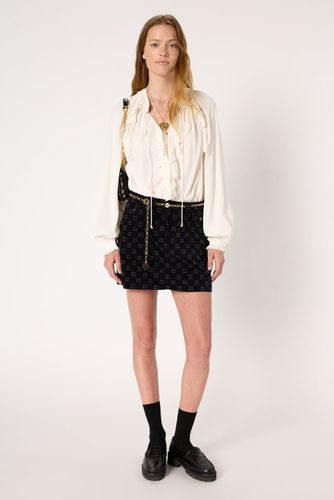 Mini-jupe en velours à monogramme - IMMA - Gerard Darel - Modalova