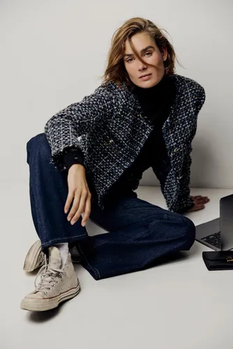 Veste sans col en tweed multicolore à lurex - NAYA - Gerard Darel - Modalova