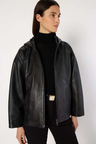 Veste oversize à capuche en cuir - NABILA - Gerard Darel - Modalova