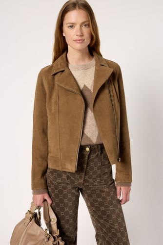 Veste en cuir velours - NELLY - Gerard Darel - Modalova