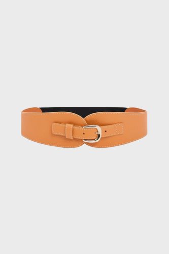 Ceinture en cuir grainé avec dos élastiqué - OLYMPE - GD - Modalova