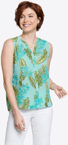 Sleeveless Pintuck Blouse Imprimé Tropical | - Nydj - Modalova