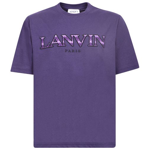 Mens Curb Logo Appliquéd Cotton T-shirt L - Lanvin - Modalova