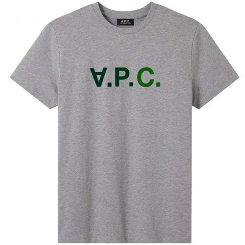 A.p.c Mens Vpc Logo T-shirt Grey M - A.p.c - Modalova