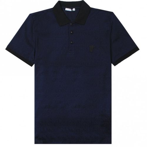 Men's Scattered Logo Print Polo Shirt Extra Large - Versace Collection - Modalova
