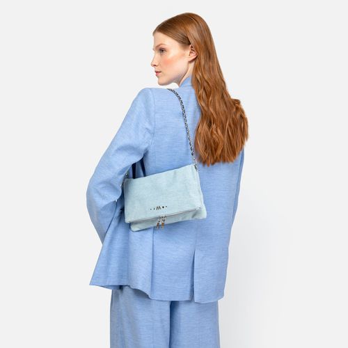 Denichu Sac à bandoulière en denim avec double chaîne - Misako - Modalova