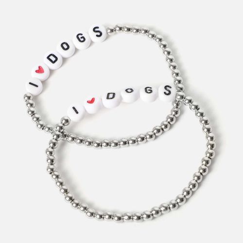 Perro Bracelet duo élastique "I love dogs" - Misako - Modalova